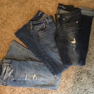 Lot of 3 American Eagle Jeans Distressed